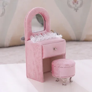 

Pink Lace Dresser Jewelry Box Organizer Travel Case Jewellery Display Storage Gift for Women Girls Holiday Gifts