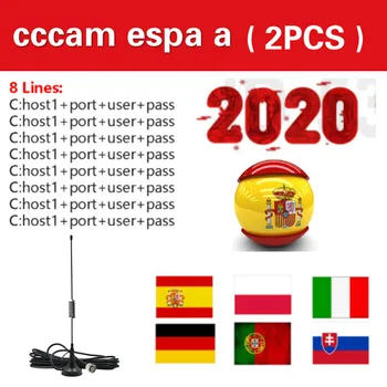 

2PCS Spain Cccam espa a server hd stable Europe 8 lines Portugal/Poland/Italia 1 year 2 year tv cinebox satellite receptor