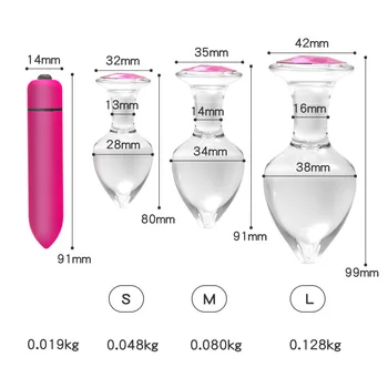 3 Sizes Transparent Glass Anal Butt Plug Masturbator Vagina Stimulate Ball Anal Plug Smooth Glass Dildo Vibrator Gay Sex Toys 2