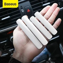 Baseus-Tira protectora de Borde de puerta de coche, revestimiento anticolisión, acabado para hornear, moldura de parachoques de goma, pegatina lateral, estilo de coche, 4 Uds.
