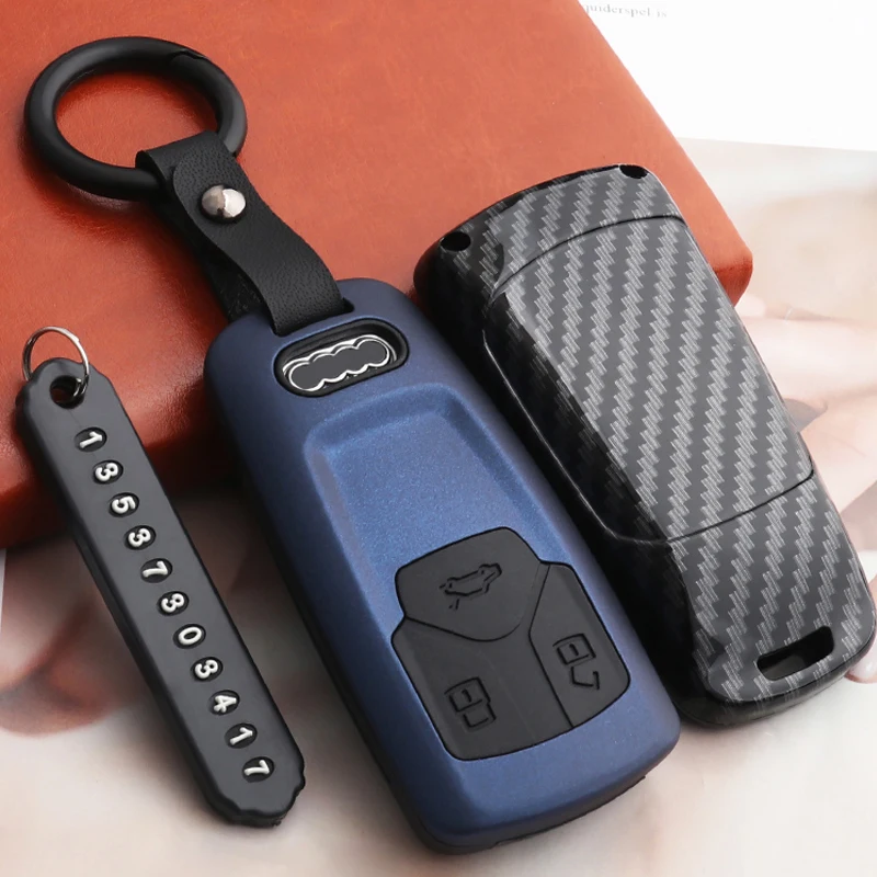 Funda de ABS de fibra de carbono mate para llave de coche, accesorios para Audi A6 A5 Q7 S4 S5 A4 B9 Q7 A4L 4m TT TTS RS 8S 2016 2017 2018