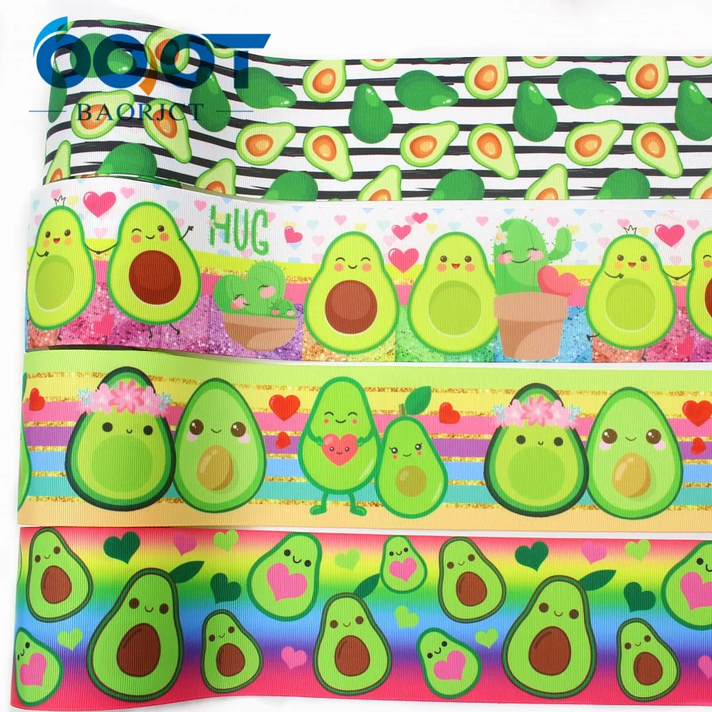 

OOOT BAORJCT I-19912-2152,75mm 10yards Cartoon Thermal transfer Printed grosgrain Ribbons,tape crafts,bow cap DIY accessories