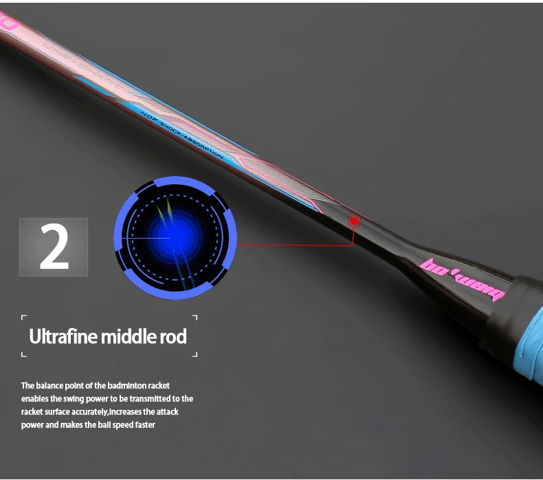 Light Badminton RacketBo'weiqi 8U Carbon fiber 65gm SPORTSORION