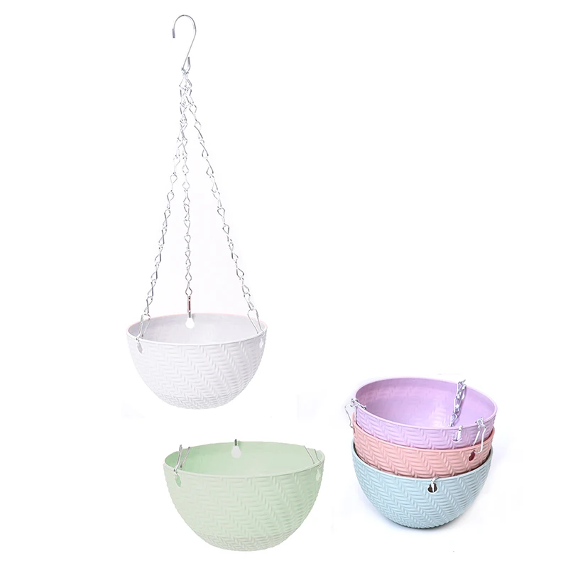 Balkon Kette Hängen Pflanzer Blumentopf Korb Imitation Rattan Weben_voghion.com