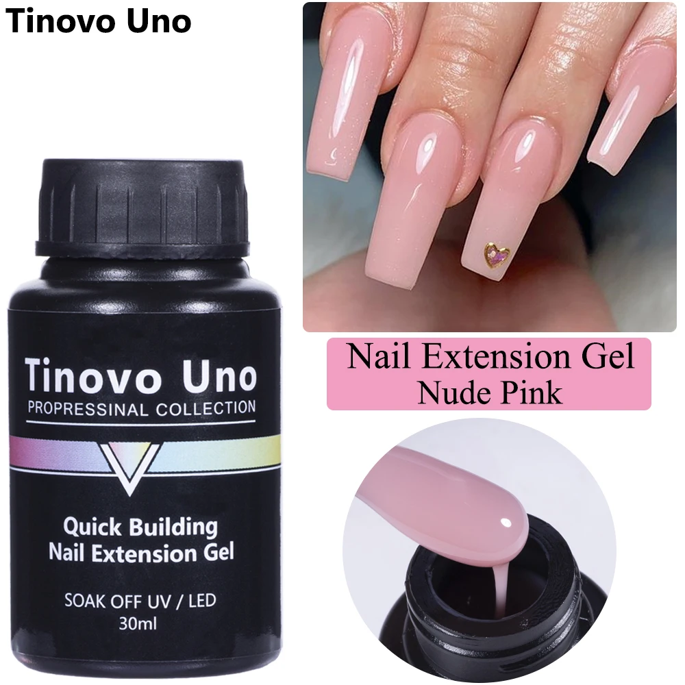 Tinovo Uno Jelly Pink Builder Smalto Per Unghie Estensione Gel 30Ml Manicure Francese Autolivellante Uv/Led Vernice Poli Per Unghie Art Nuovo