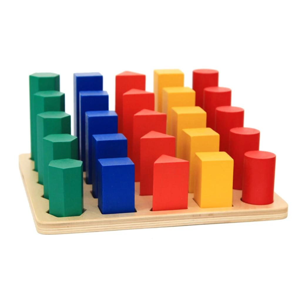  Wooden 3D Geometric Solids Blocks Matching Board Kids Education Teaching Aids - 4000249033298