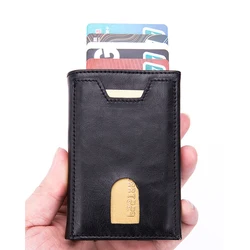 ZOVYVOL New Aluminum Box Card Holder Men and Women Unisex PU Leather New Arrival Smart Wallet Anti-theft RFID Blocking Card Case