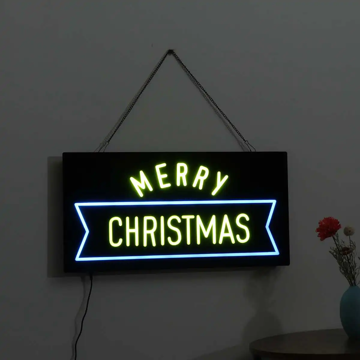 

Merry Christmas LED Sign Board Light Hanging Bar Window Display Light Box Party Home Decor Resin Commercial Lighting Advertising