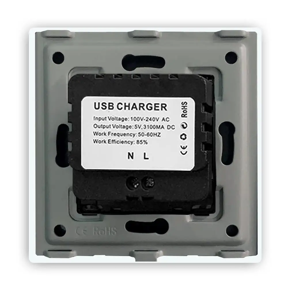 BSEED двойная USB настенная декоративная розетка двойная черная Золотая белая панель