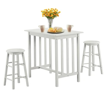 

3-Piece Counter Height Breakfast Table with 2 Stools HW63530+