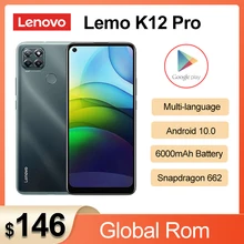2020 New Lenovo Lemo K12 Pro 4G Mobile Phone 6.8inch Snapdragon662 Octa Core 6000mAh Big Battery 64.0 Rear Camera Smartphone