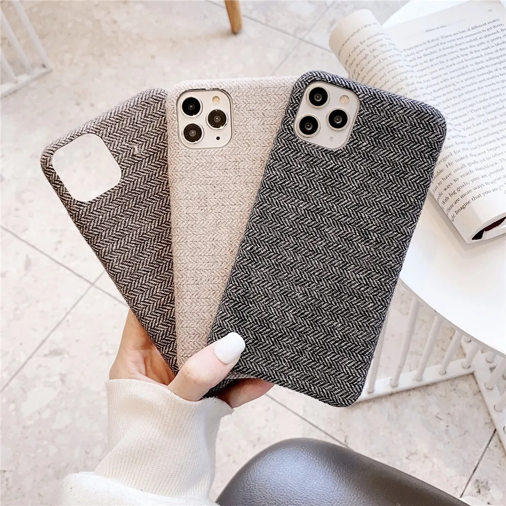 Winter Warm Plush Case For iPhone 12 Fundas Luxury Color Plaid