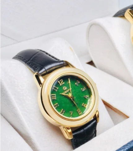 Карнавальный роскошный бренд jade наручные часы пара кварцевые кожа натуральный нефрит женские часы Модные Популярные Ретро Бизнес Мужские часы - Цвет: Ms