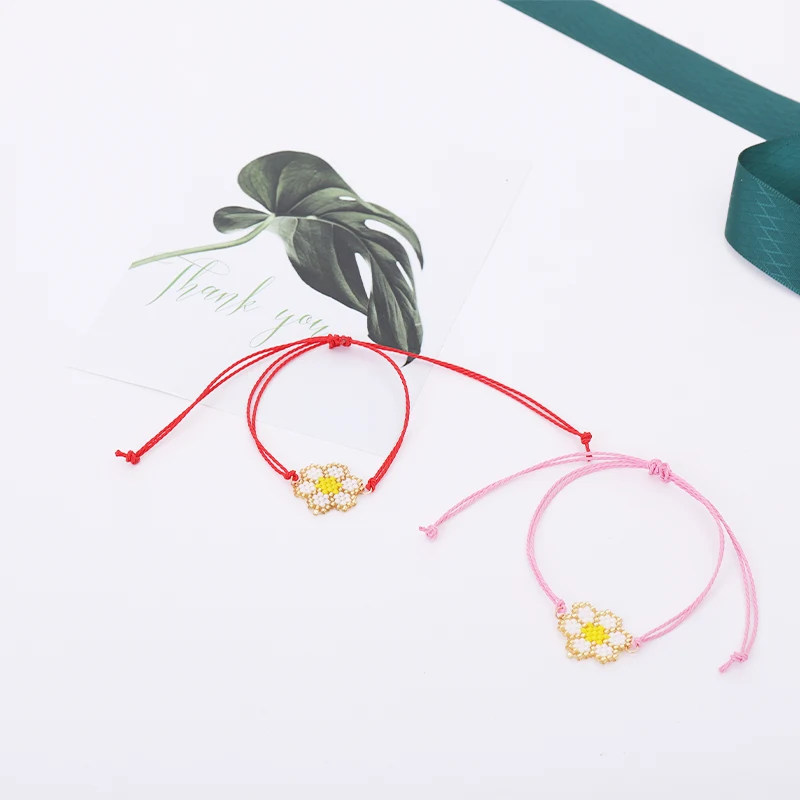 G. YCX ручной работы Miyuki бусы плетеные браслеты для женщин девочек цветочные Браслеты Boho Красная Нить Браслеты Lucky Kids Детские ювелирные изделия