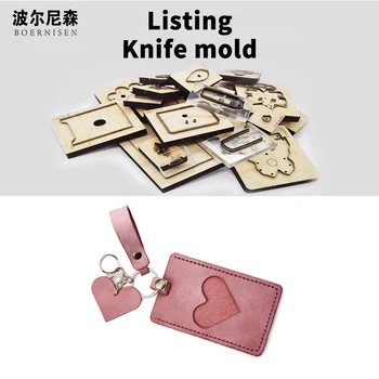 

Wooden Die Cutting Diy 2020 heart-shaped card bag birthday present Dies cutter cardholder leather cutter DIY