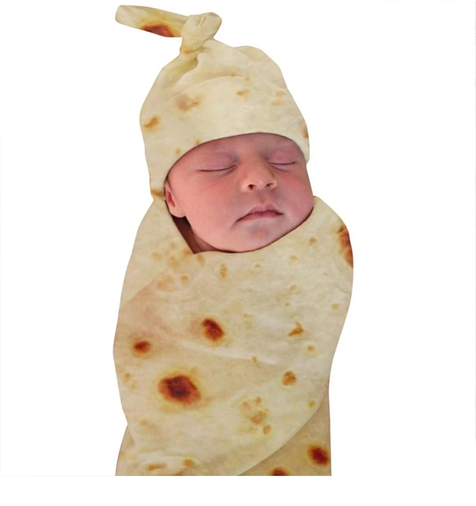 Мексиканские детские одеяла Burritos, круглые теплые одеяла для новорожденных, забавные детские полотенца для еды, детские подгузники из муслина