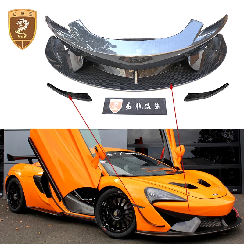 

For Mclaren 540c 570s Dry Carbon Fiber Front Bumper Chin Lip Upgrade GT4 Style Car Bumpers Wind Knife Auto Bumpers Accessories