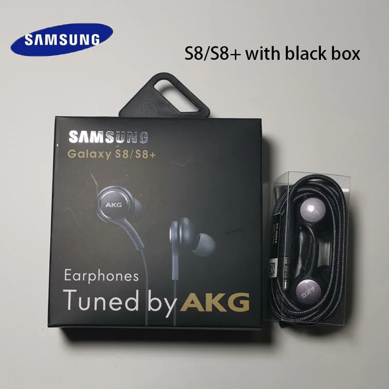 S8 with black box Samsung AKG Наушники EO-IG955 3,5 мм наушники-вкладыши с микрофоном Проводная гарнитура для samsung Galaxy s10 S9 S8 S7 S6 S5 S4 HUAWE смартфон - Цвет: S8 with black box
