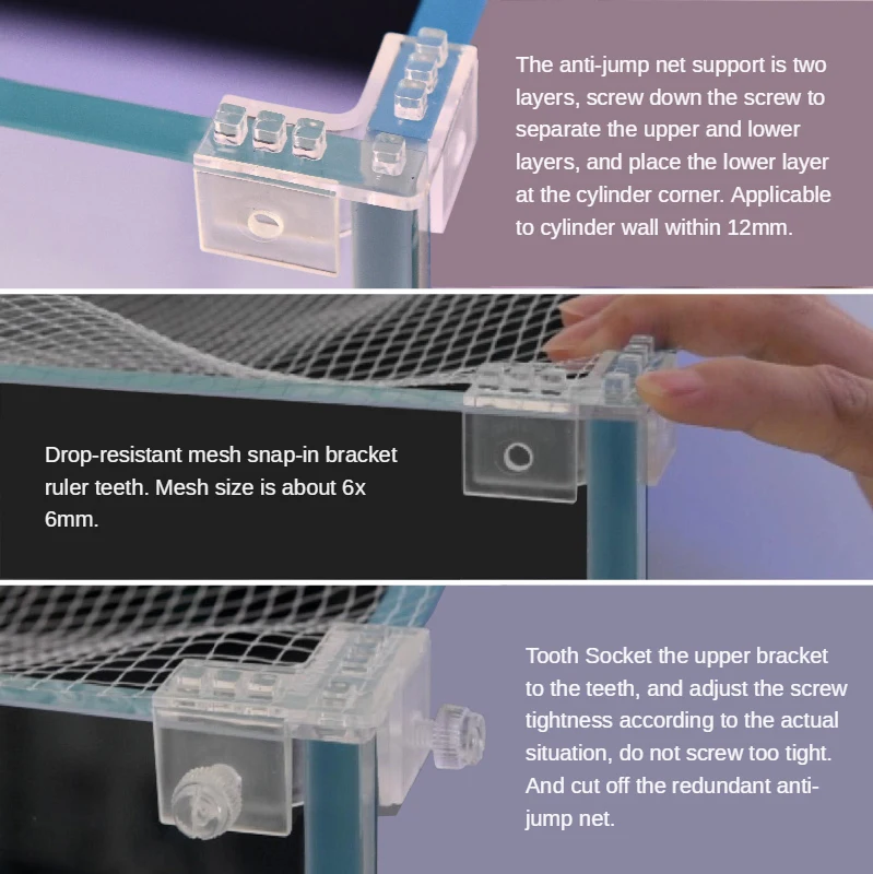 Copertura Anti-Salto Per Acquario - Coperchio Regolabile In PC Per Pesci, 30x30cm - Foto 12