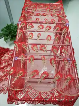 

wholesales lace fabric hot sales African French net Lace fabric with heavy beads For wedding Long Dresses Baby Pink