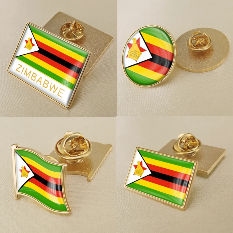 コートの腕のジンバブエzimbabweanマップ国旗エンブレム国花ブローチバッジラペルピン ブローチ Aliexpress