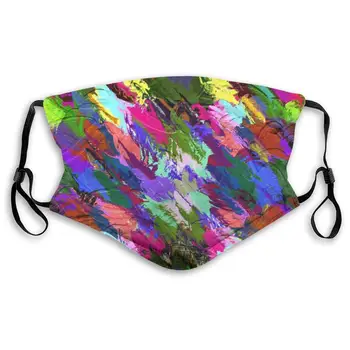 

Rainbow Abstract Colorful Washable Reusable Mask, Anti Dust Half Face Mouth Mask For Kids Teens Men Women With Adjustable Ear