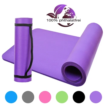 

Lixada Yoga Mat Non-Slip 10MM Thick Yoga Mat Exercise Mat Pad with Carrying Strap for Home Gym Fitness Workout Pilates