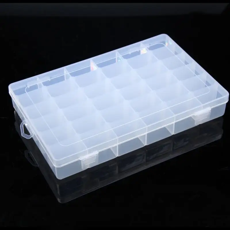 Пластиковый 36 слотов ящик для хранения ювелирных изделий, чехол, регулируемый органайзер для бисера, Ювелирная упаковка, контейнер для хранения мелочей, чехол