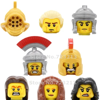 

Single Rome Gladiatus Figure Head Mummy Elf Hunter Face Witch Elves Fighter Of Sparta Building Blocks Set Model Toys