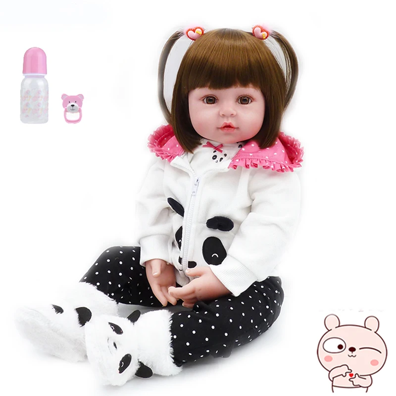 Bebe Кукла реборн 19''мягкий силиконовый милый ребенок кукла Boneca мальчик женщина Кукла Brinquedos прекрасная реальность bebe сюрприз кукла