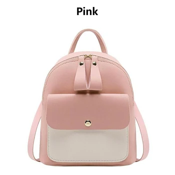 

2020 Women Leather Backpack Girls Backpack Mini Backpack Women Cute Panelled Backpacks For Teenage Girls Small Bag High Capacity