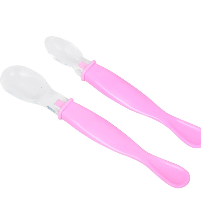 Ежедневное детское Кормление Мягкий для кормления детская посуда ложка Flatware Детские Силиконовые 2 шт набор