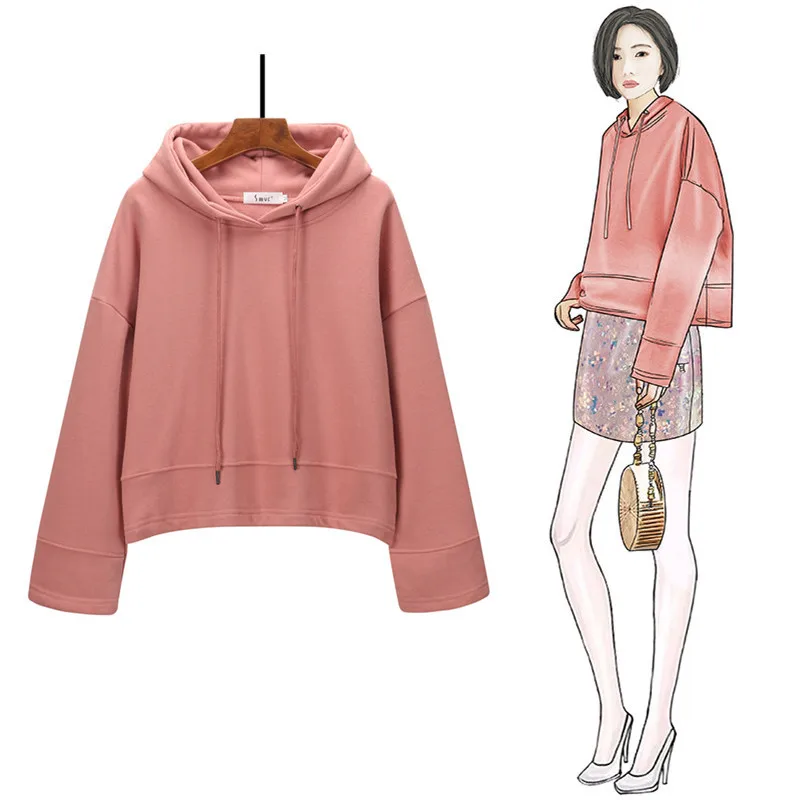 

Women Hoodies Sweatshirts 2019 Autumn Long Sleeve Pullover Pink Aesthetic Hoodie Female Hooded Sweatshirt Jogging Tracksuit
