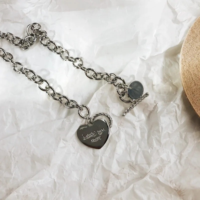 Южная Корея Новое сердце серебряное металлическое ожерелье длинная цепь из сплава ожерелье простая Мода девушка Скаут праздничные украшения подарок