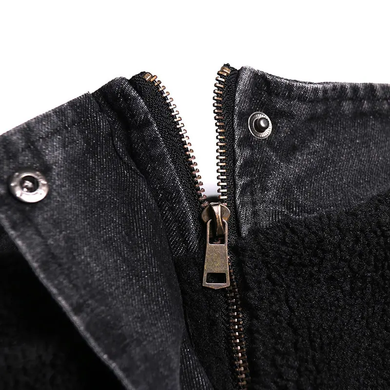 XITAO Fashion Plus Size Coats and Jackets Women Stand Collar Splice Large Denim Pocket Women Clothes Streetwear Top GCC3114
