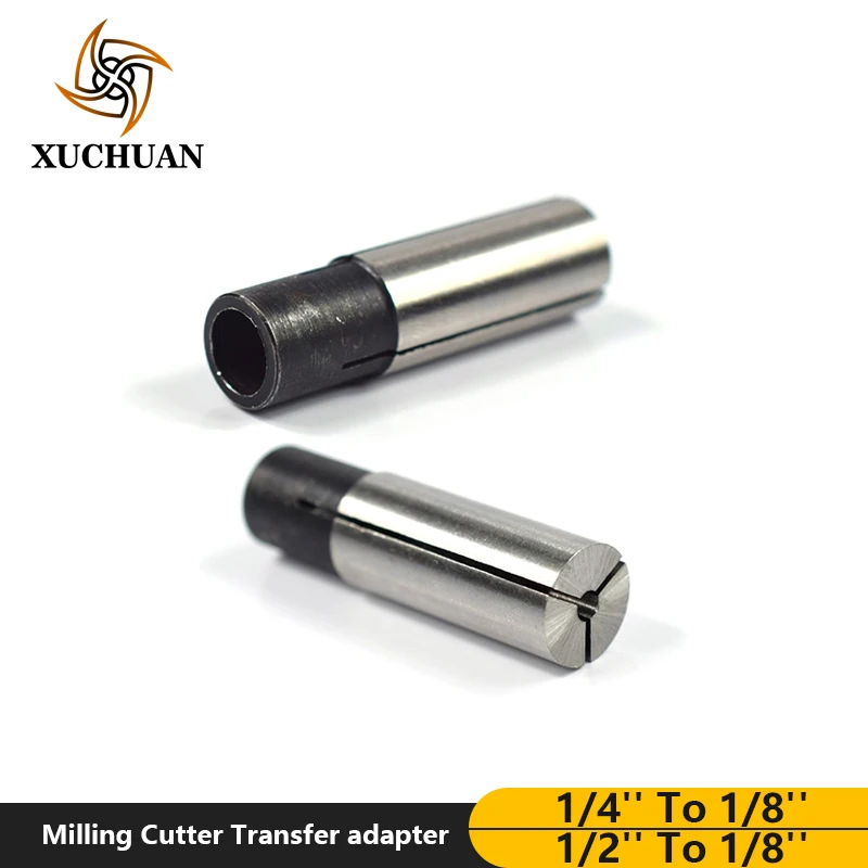 

1pc Transfer Adapter 1/4''to 1/8'' 1/2'' to 1/8'' End Mill Engraving Bit CNC Router Tool Adapter CNC Adapter