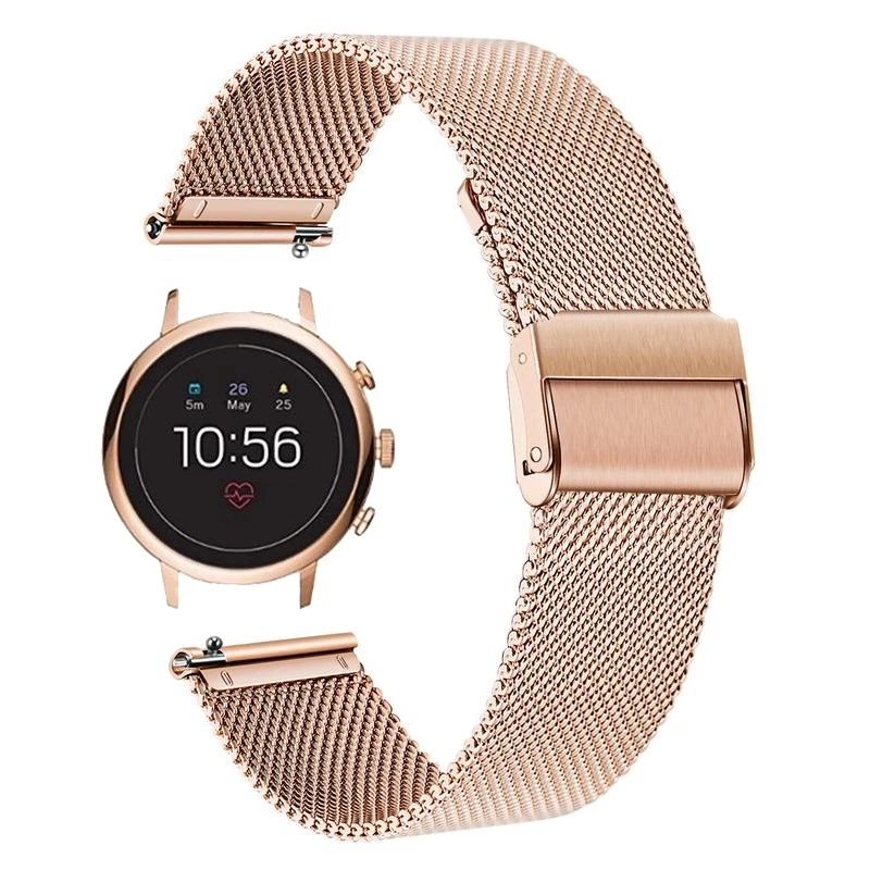 Миланский ремешок ископаемых Gen 4 Q Venture HR / 3 Smartwatch 18 мм металлический браслет для LG