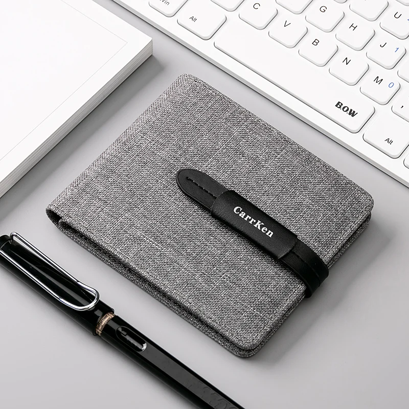 

CarrKen new men's wallet Korean version of the horizontal and vertical multifunctional three-fold hit color fight leather card b