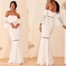

Evening Party Lace Dresses Women 2021 Autumn Fashion New Elegant White Long Split Wedding Hip Wrap Dress Middle Waist Lace Dress