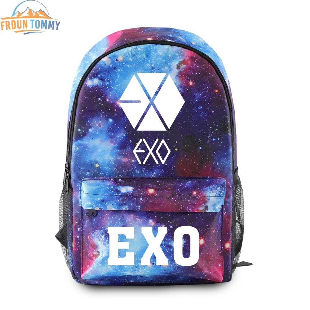 Новая модная сумка с принтом EXO рюкзак harajuku Kpop mochila в стиле хип хоп школьные крутые