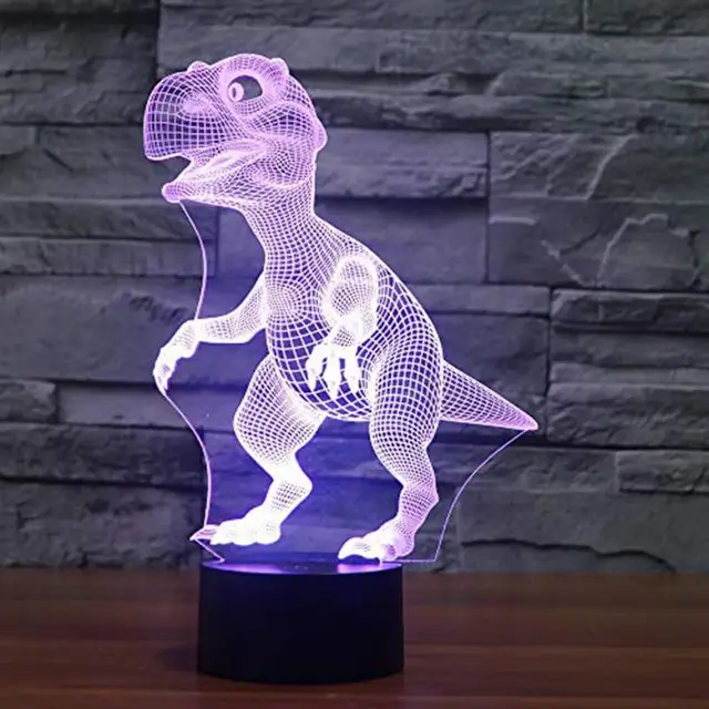 Halloween 3D Dinosaur LED Lamp 7 Colors Touch Control Night Light Kids Gifts Living Room Bedroom Table Decoration 5