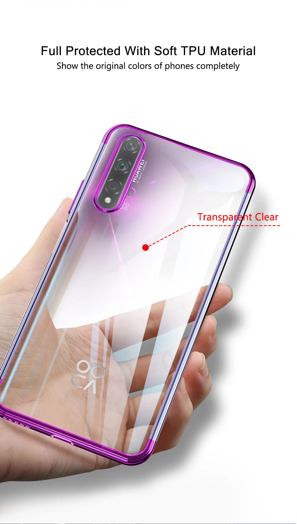 Чехол для телефона huawei Nova 5 T, чехол, роскошный бампер, прозрачная задняя крышка, силиконовый чехол для huawei Honor 20, Honor20 Pro Nova 5 T 5 T, чехол