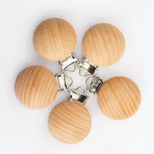 

5pcs Baby Pacifier Clips Metal Wooden Baby Pacifier Holder Infant Nipple Holder Dummy Clip Beads Soother Teether Feeding Care