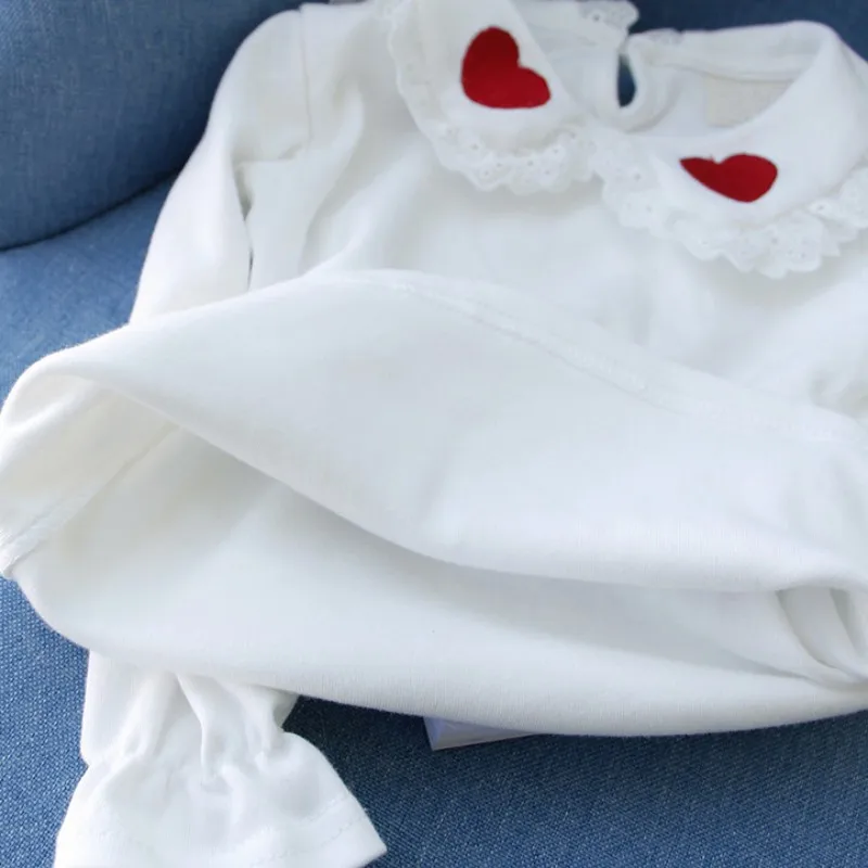 Spring Autumn Children's Long Sleeve Shirt Baby Girl Love Print Long Sleeve Bottoming Shirt Fashion Baby Apparel