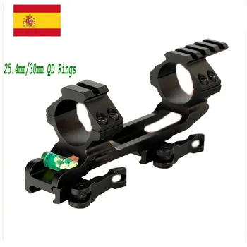 

Hunting Scope Mount QD Integral Ring 25.4mm / 30mm Rings Picatinny Weaver Rail Base with Bubble Spirit Level for Rifle