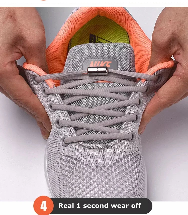 1 Paar elastische Schnürsenkel mit Halbkreis-Verriegelung, Schnürsenkel für Sneaker, Schnellverschluss-Schnürsenkel, Schnürsenkel für Kinder- und Erwachsenenschuhe, 19 Farben. – Detail 5