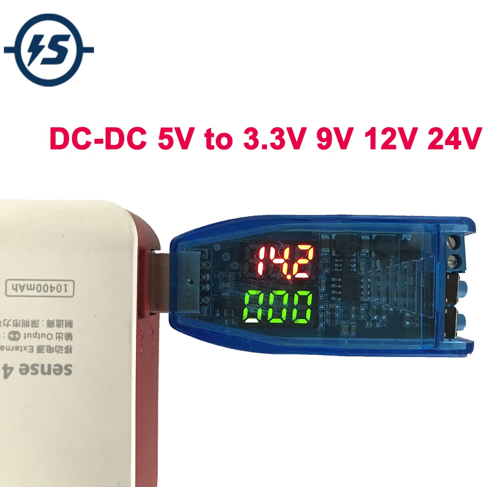 Понижающий блок питания USB красный зеленый дисплей Боковая кнопка напряжения и