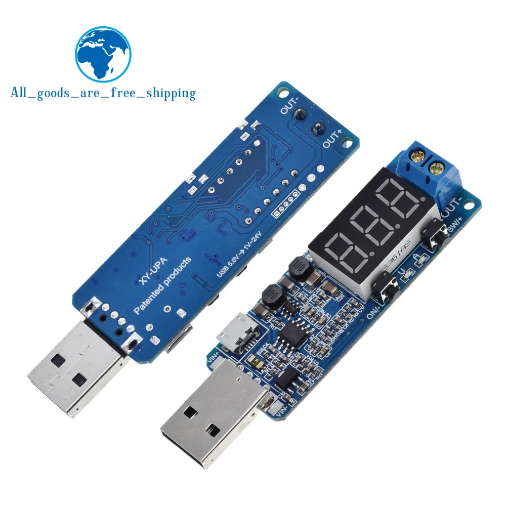 Цифровой Управление USB Напряжение регулирования модуль 5V до 3 V 9V 12V 24V Настольный