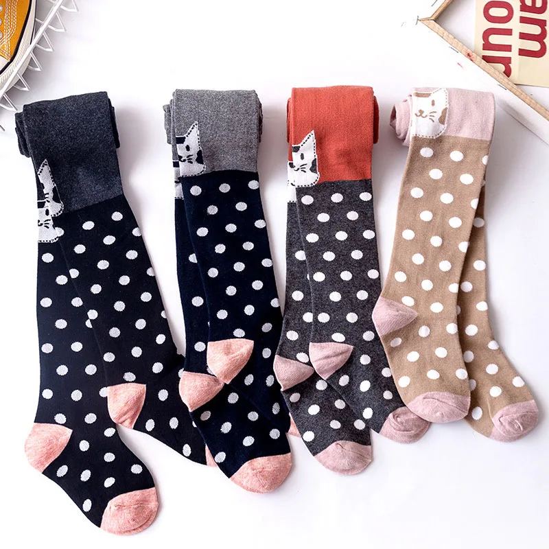 

newborn baby pants Warm Thick Leggings Elastic Waist Pants Thermal Polka Dot Print 2-9Y baby leggings Cotton
