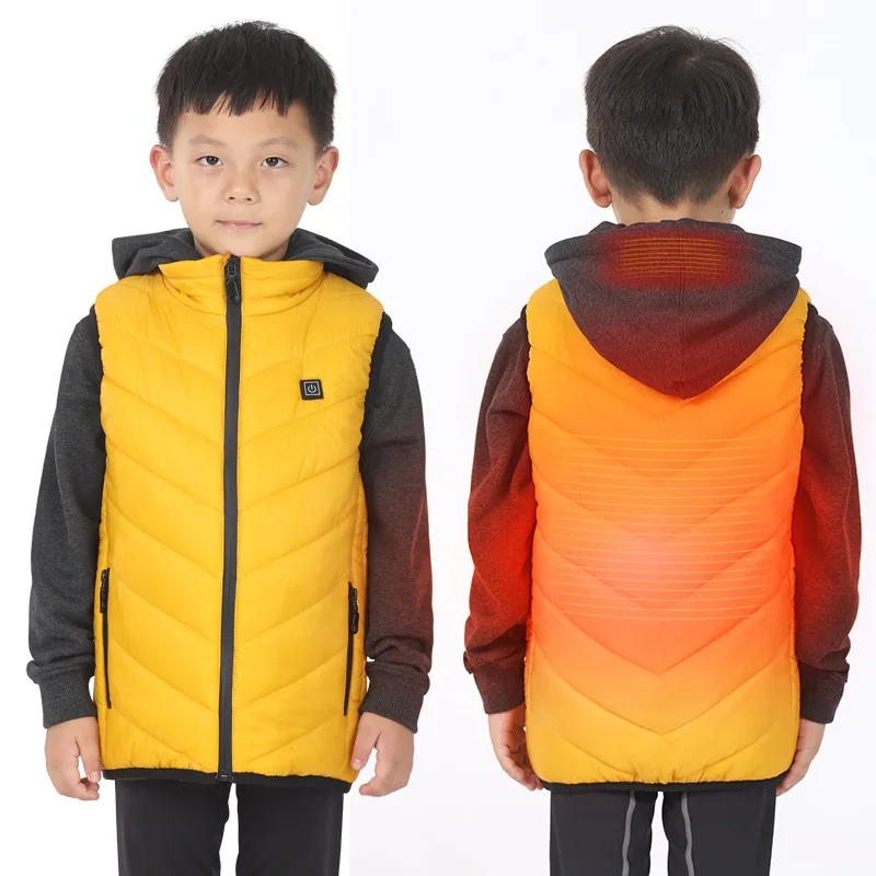 

Smart Safe Adjustable Temperature Thermal Outdoor USB Interface Sleeveless Children Heating Vest Fast Cold Proof Jacket